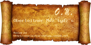 Oberleitner Mátyás névjegykártya